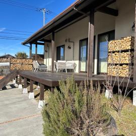 南アルプスを望むサウナ付き宿,田園風景,全室エアコン,バーベキュー可
