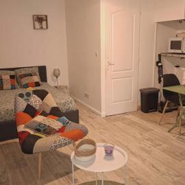 studio cosy meublé, terrasse et patio pour vélo