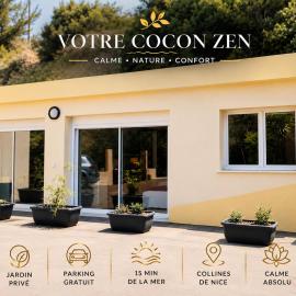 Cocon lumineux, jardin privé & parking à 15min de la mer, hotel di Nice
