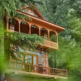 Jana Trails - Kath Kuni Duplex Chalet with Valley View