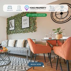 Stylish Apartment • City Centre • Balcony • Free Parking • Self-Check-In • Yoko Property