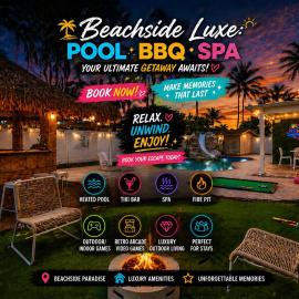 Beachside Luxe Pool BBQ Spa