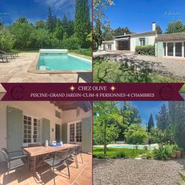 Chez Olive - Piscine, grand jardin, CLIM, 4 chambres, 3 SDB, 8 personnes, hotel Maussane-les-Alpilles-ban