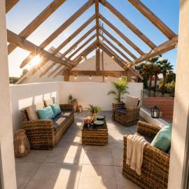 Maison avec terrasse vue mer, 80 m du bord de la plage Nord
