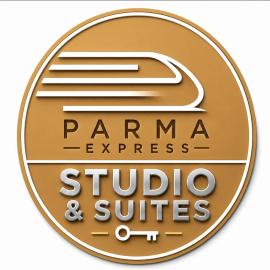 PARMA EXPRESS Traveller's Lodging front Station FS PARKING & Bicycle Storage