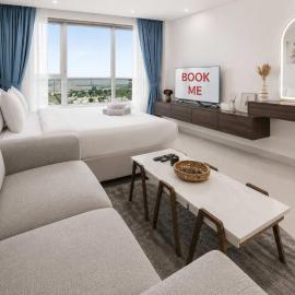Free housekeeping visits during your stay - StayShort - Studio in Damac Hills Sleeps 2 with Balcony, hotel a Dubai Marina
