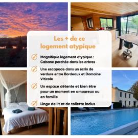 Cabane perchée - lac privé, spa & nature