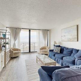 Sea Colony 5th floor condo with shared basketball court & sauna partial ocean view