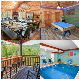 Luxury Cabin, Sleeps 22 w Pool, Game Room, Movie Theater!
