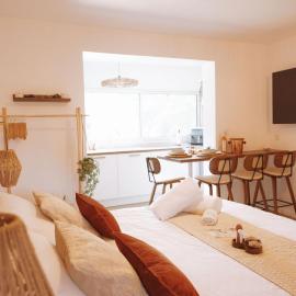 Appartement Suite Ananda, Spa Balnéo, Clim, piscine, vue lac, parking gratuit, cuisine tout équipée, wifi, refait à neuf tout confort, idéal pour une escapade détente, hotel di Arles