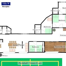 W Pickleball 300,平米 5 bedrooms, 4 bathrooms, quiet in the forest, 4 minutes to Nabe Beach, BBQ, free pool