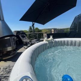Vollklimatisierte Maisonette Wohnung -Whirlpool, Dachterrasse, Weitblick, Fahrstuhl, Kliniknähe, hotel u gradu Bad Salcuflen