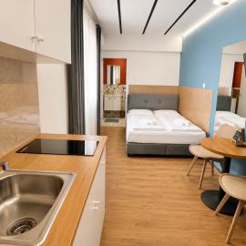 Modern Studio 7 private Kitchenette and Bathroom