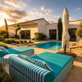 Oasis&Nirvana Lisle sur Sorgue piscine Barbecue Brasero Babyfoot 4 chambres climatisées