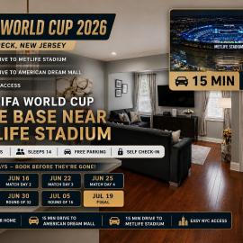 FIFA 2K26 WC 15 Mins to MetLife Stadium with NYC Access, hotell sihtkohas Teaneck