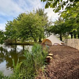 Heron Luxury Bell Tent at Tregonetha Lake with Private Fishing Peg