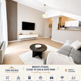 Bright studio, close to CDG & Parc des Expo