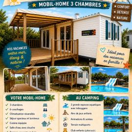 Mobil home moderne 6 pers avec clim et terrasse