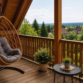 Landhaus Korf - Ferienwohnung im Weserbergland mit großem Balkon