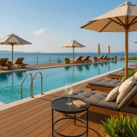 Sunny resort apartment with pool access