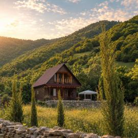 Pankisi Wooden Cottage โรงแรมในAkhmeta