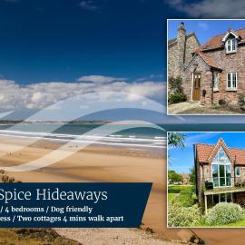 Pearl & Spice Hideaways - 2 two bedroom cottages nearby - Part of the The Bay Filey Holiday Village with pool, gym and direct beach access, pub, restaurant, tennis and meadows walks