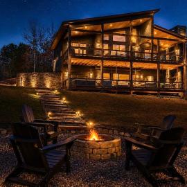 Modern Mountain Cabin, Hot Tub, Fireplaces, Long Range Mtn Views!, hotel a Mineral Bluff