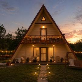 A-Frame Dreams - Hot Tub, Garden & BBQ, hotel a Polovragi