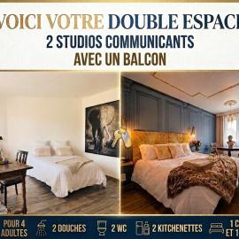 L'OSMOSE, 2 STUDIOS communicants avec balcon, 2 SDB, 2 WC