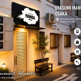 Namba 5min by subway OYASUMI Manga HOTEL 24 hours Self-check-in Japanese-Style hotel