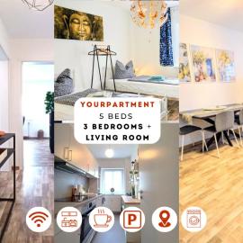 Modernes Apartment mit 3 Schlafräumen nahe Leipzig, hotell i Böhlen