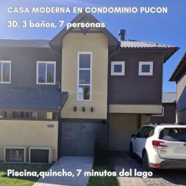 Hermosa casa en condominio en Pucón para 7 personas