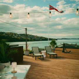 Bergen में, होटल Panoramic villa with pool, spa, and sea view in Bergen