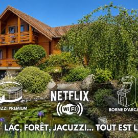 Chalet des Reves vosgiens premium avec Jacuzzi, brasero, borne d'arcade 3000 jeux et pistes de ski à 10 minutes