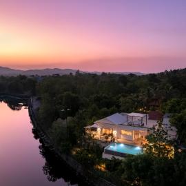 StayVista at Stories by the River with Pool & Bar