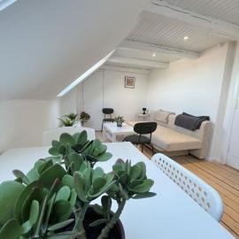 Bright and central city apartment near Aalborg Bus