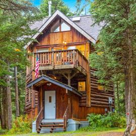 A Hexagonal Cabin in the Trees Two Miles from Alyeska