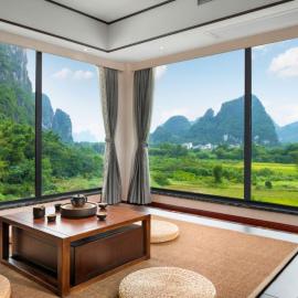 阳朔得舍-Resort Inn Mount View,Sunset,Ten-Mile Gallery,Free-Self Laundry,Travel Guide,Book Tickets in Advance,E-scooter Service, hotel v destinácii Yangshuo