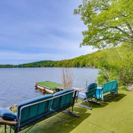 Lakeside Berkshires Cabin w/ Private Dock & Views, hotel in Lee