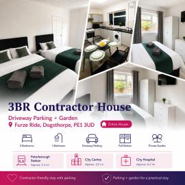 3BR Contractor House with Driveway Parking and Garden