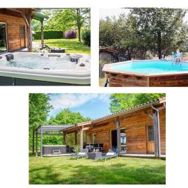 Viesnīca Chalet Cèdre - Piscine privée et Jacuzzi privatif dans le Gers pilsētā Peyrusse-Grande