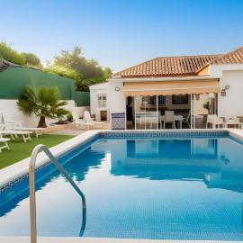 Chalet de Lujo con Piscina Privada cerca de Sevilla、セビリアのホテル