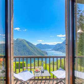 Angelina: Panoramic Lake View House on Monte Brè | Terrace & Balcony - Happy Rentals