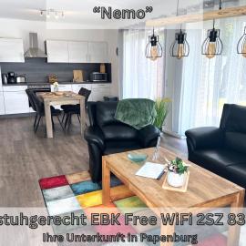 "Nemo" Papenburg ebenerdig rollstuhlgerecht 83 qm Neubau EBK 2 Schlafzimmer 4 Personen Free Wifi, hotel din Papenburg