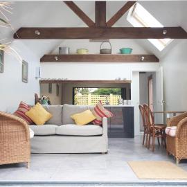 Contemporary converted barn off the village green