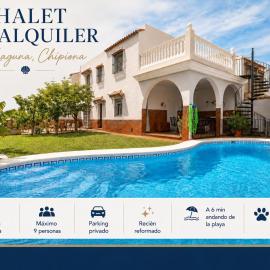 Chalet con piscina privada en La Laguna, Chipiona, hotel i Chipiona