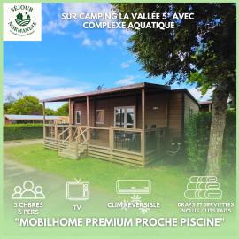 Séjour Normandie - Houlgate - Mobilhome premium 3ch-6p avec clim & TV - Camping 5 étoiles - 045, hôtel à Houlgate