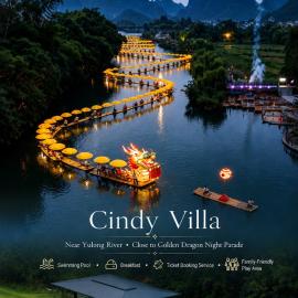 Cindy Villa - Rice Fields & Karst Peaks at Yulong River - Infinity Pool & Breakfast - Near Golden Dragon Night Show, hotel em Yangshuo
