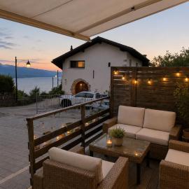 Perched above Montreux, with breathtaking views of Lake Geneva and the Alps