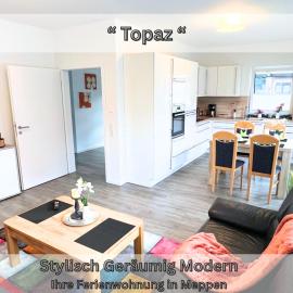 Topaz Ebenerdig 2 SZ Einbauküche 73 qm Free Wifi Carport Terrasse, khách sạn ở Meppen